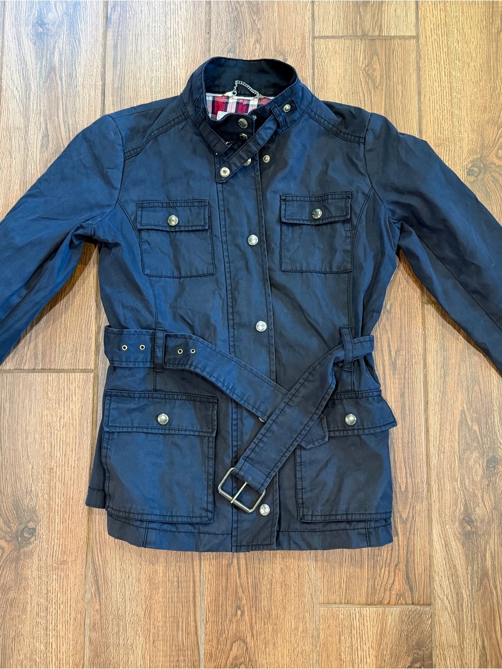 Banana Republic charcoal Utility Belted Jacket / women’s small